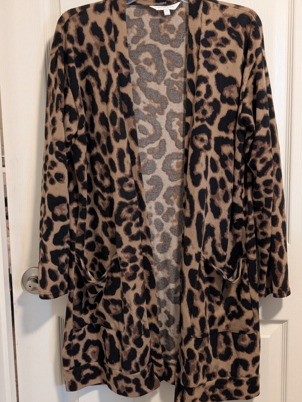 Amaryllis Leopard-Print Open Cardigan - Brown, Black